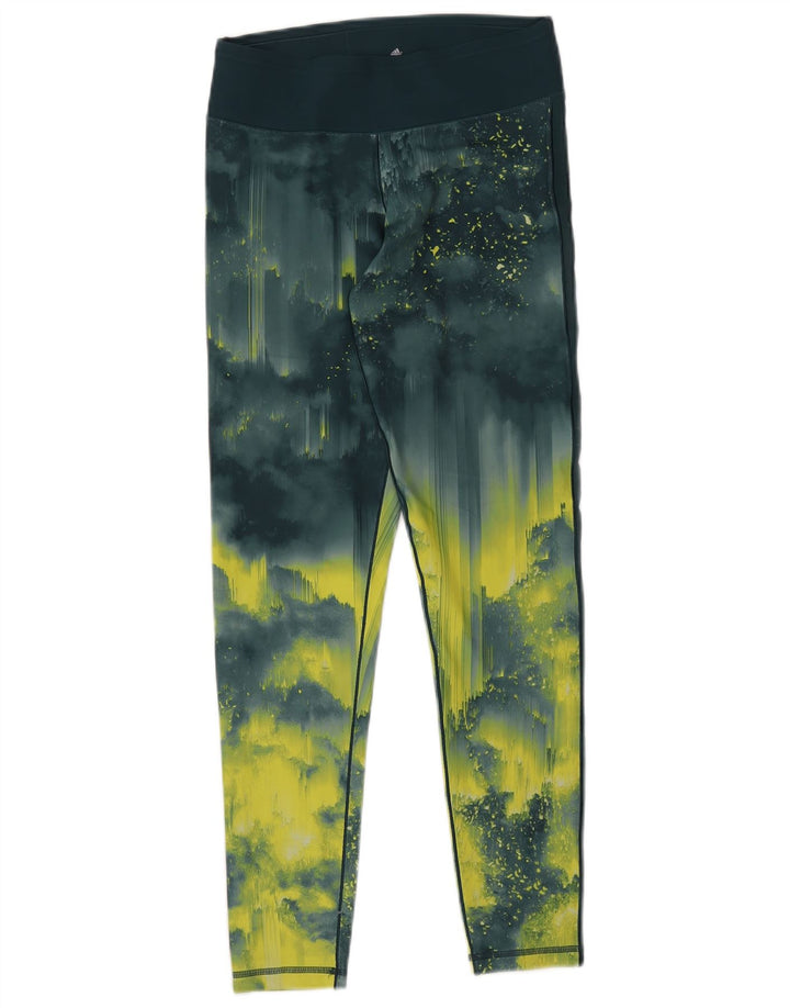 Damskie legginsy Adidas Climalite UK 8/10 Small Green Tie Dye