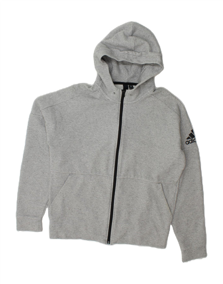 ADIDAS Mens Zip Hoodie Sweater Medium Grey Cotton Vintage Adidas and Second-Hand Adidas from Messina Hembry 