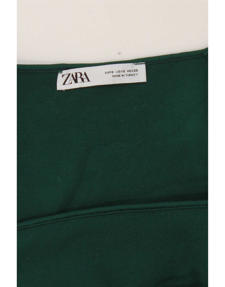 Damski krótki top Zara z długim rękawem, UK 8, mały, zielony