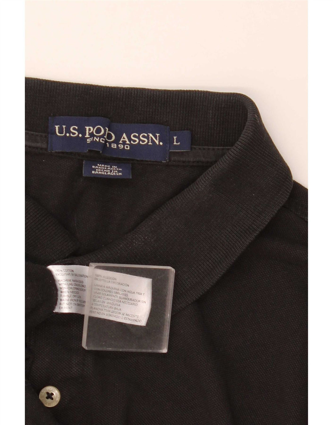 US Polo Assn. Koszula męska duża, czarna, bawełniana