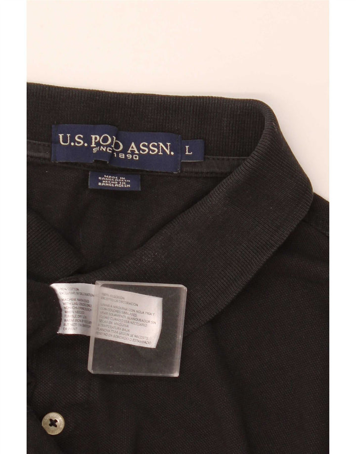 US Polo Assn. Koszula męska duża, czarna, bawełniana