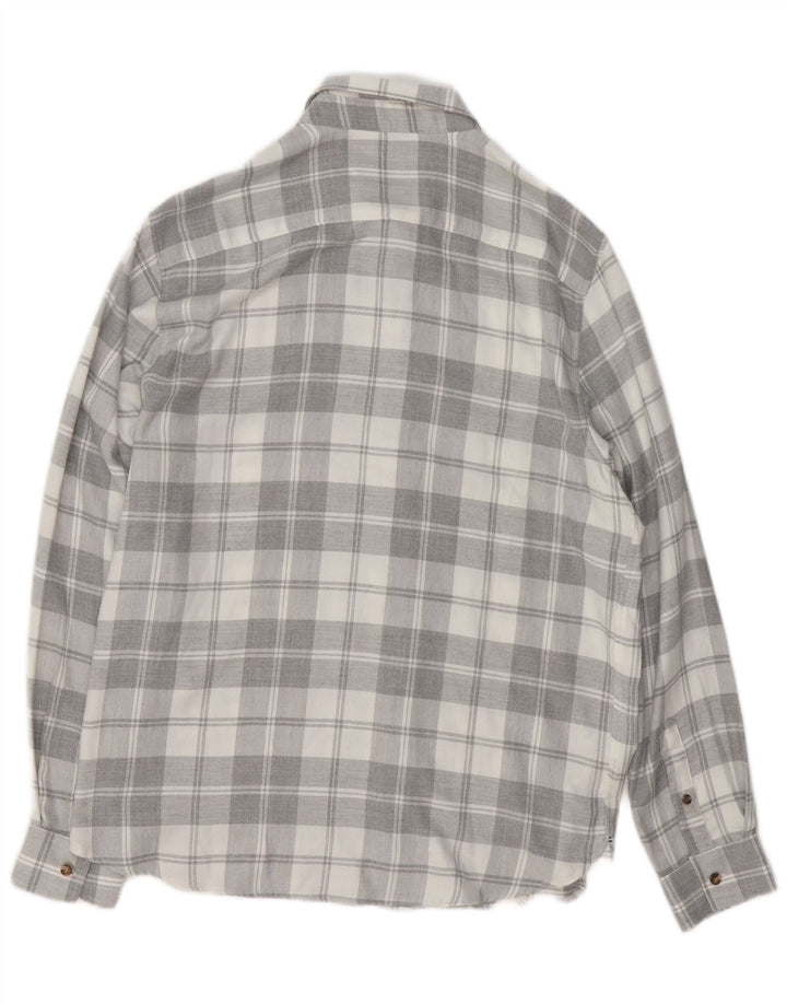 TED BAKER Męska koszula flanelowa o regularnym kroju, rozmiar 4, duża, szara, wiskozowa krata