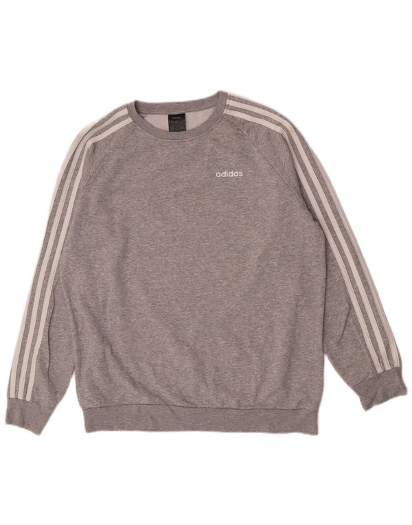 Damska bluza oversize Adidas Jumper UK 4/6 XS Szara, nakrapiana bawełna