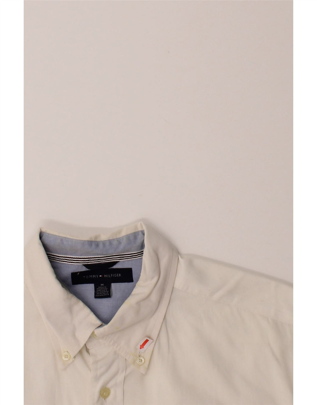 TOMMY HILFIGER Mens Short Sleeve Shirt Medium White Cotton Vintage Tommy Hilfiger and Second-Hand Tommy Hilfiger from Messina Hembry 