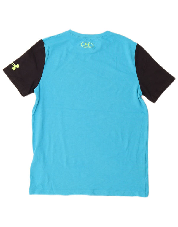 Chłopięcy T-shirt z grafiką UNDER ARMOUR Heat Gear na 11-12 lat, duży, niebieski