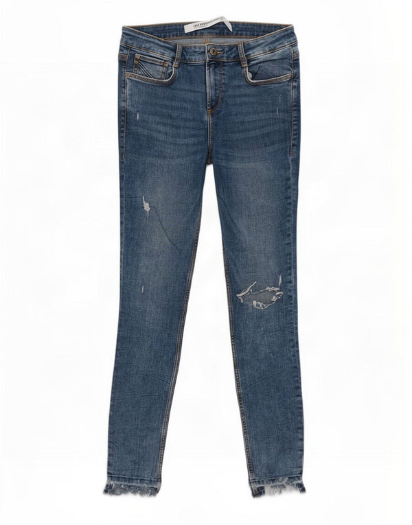 Zara Damskie Trafaluc Distressed Skinny Jeans EU 40 Medium W30 L26 Niebieski