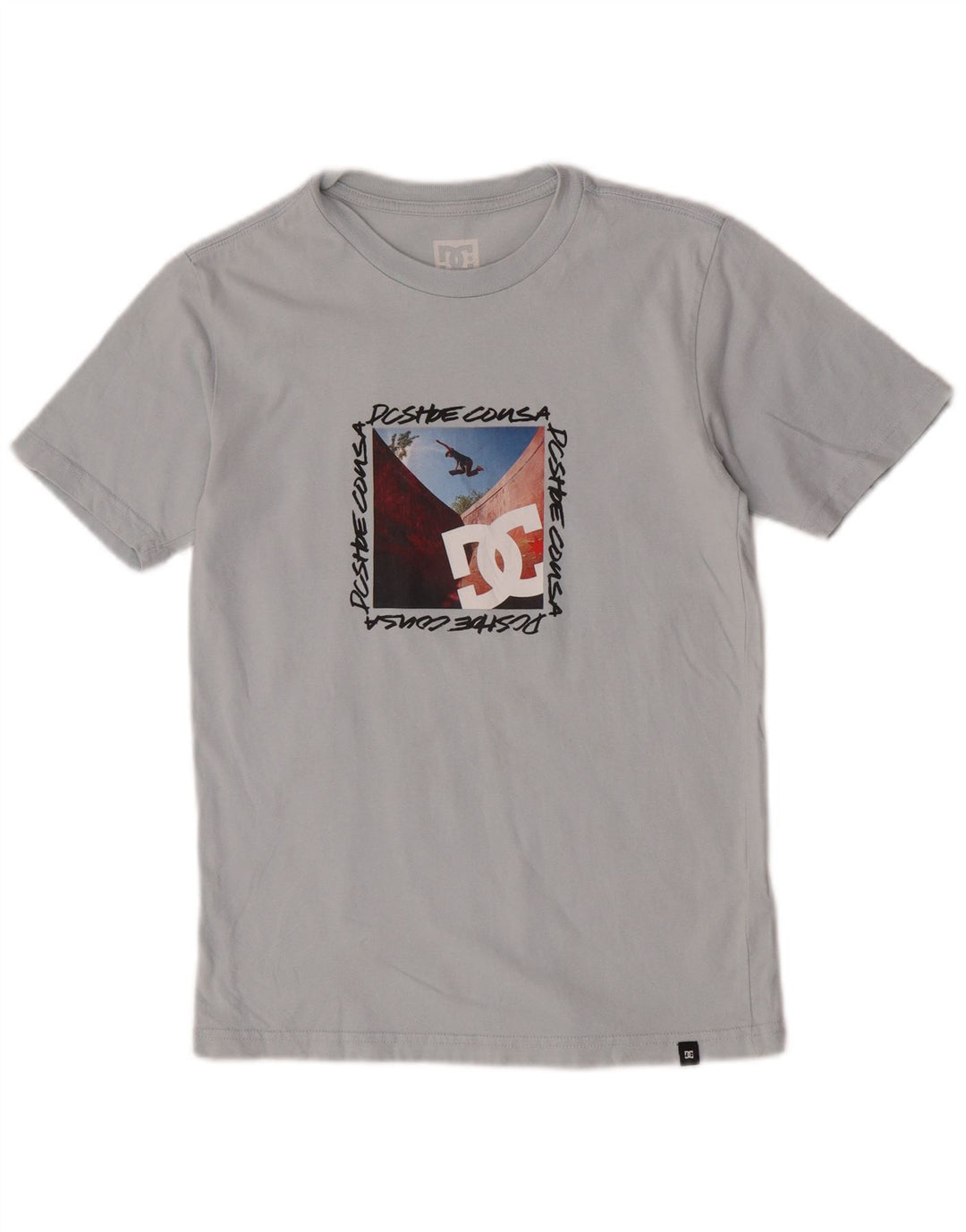 Chłopięcy T-shirt z grafiką DC na 13-14 lat, duży, szary, bawełniany