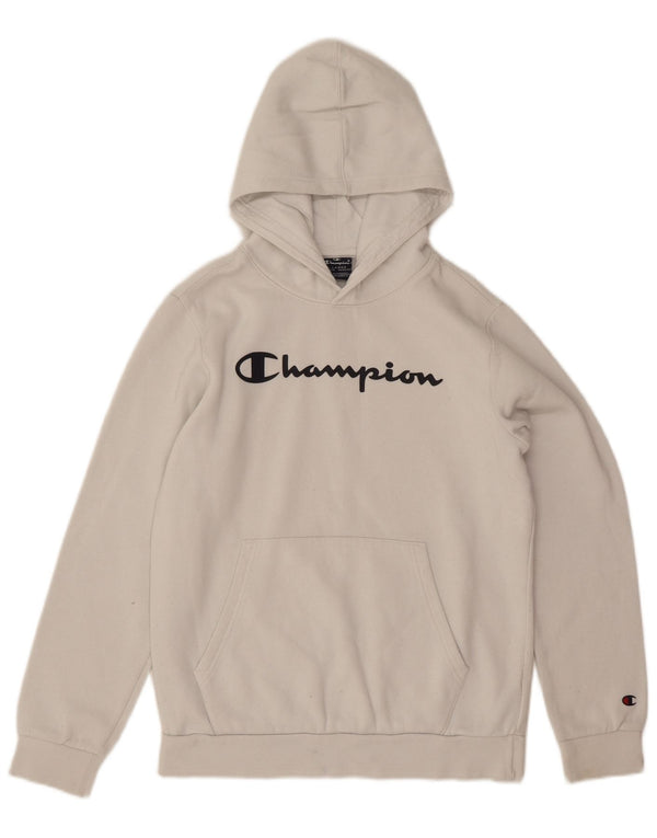 Chłopięcy sweter z kapturem Champion Graphic 13-14 lat XL w kolorze złamanej bieli, bawełniany