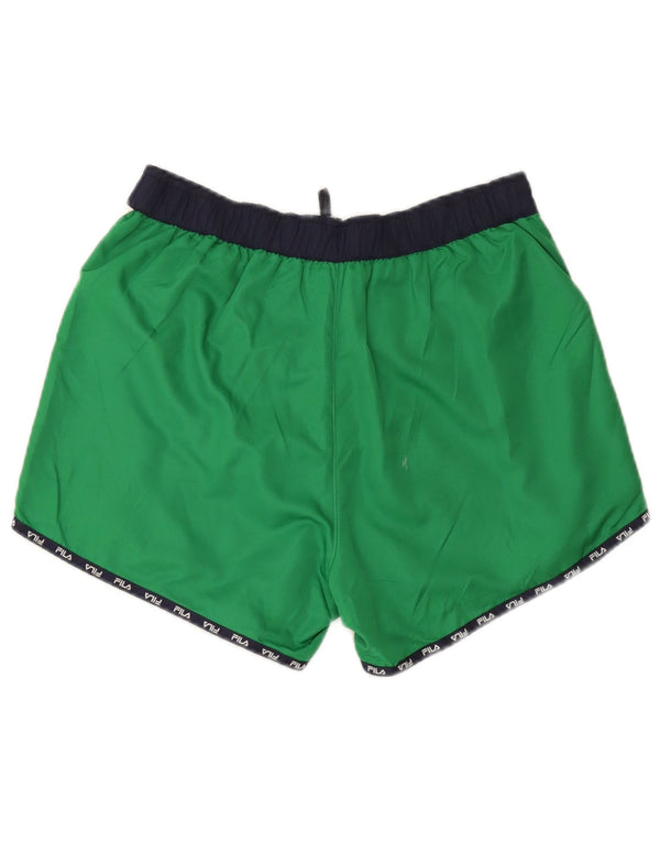 Fila Mens Graphic Swimming Shorts Medium Green Colourblock Polyester