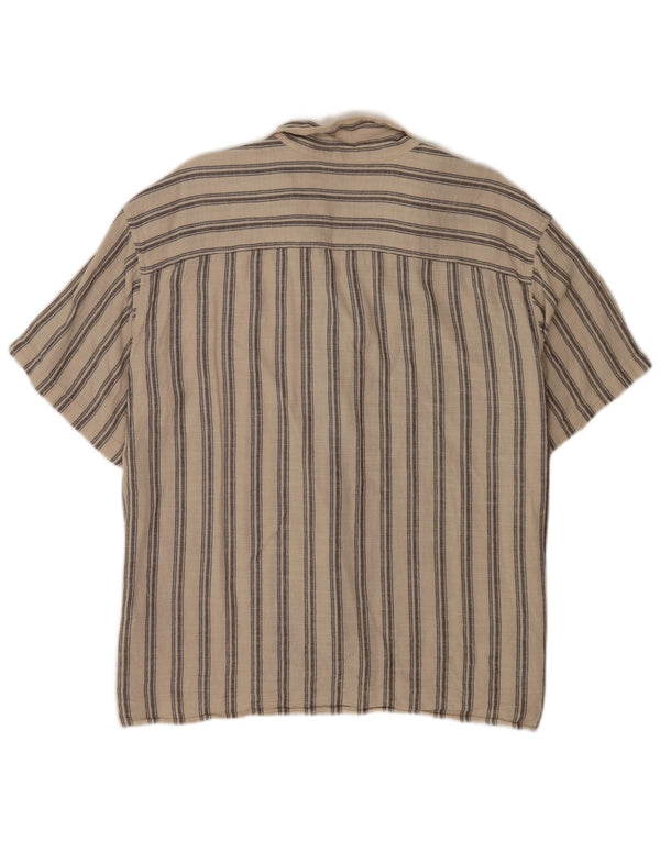 Koszula męska z krótkim rękawem Jack & Jones XL, bawełniana w beżowe paski