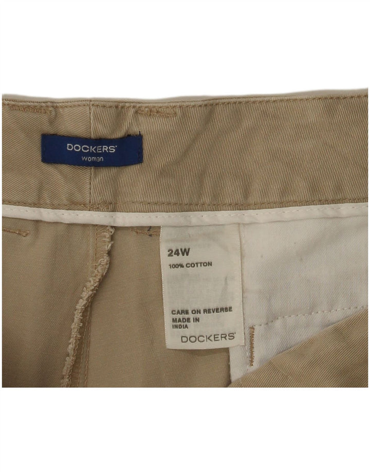 Damskie spodenki cargo DOCKERS US 24 4XL W48 beżowa bawełna