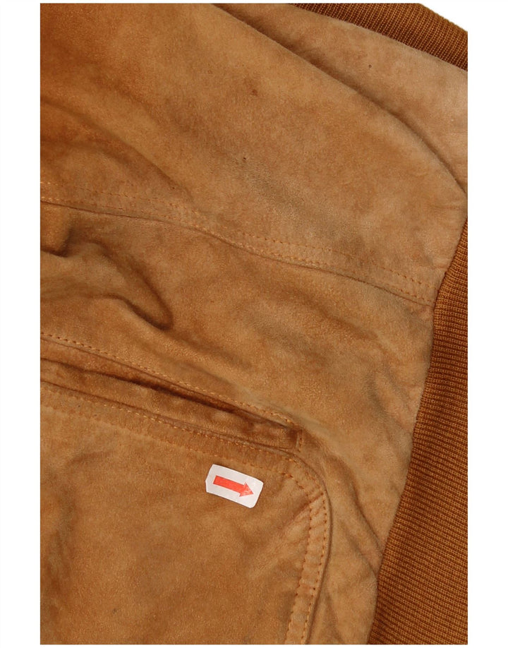 Vintage męska zamszowa kurtka bomber UK 42 XL brązowa