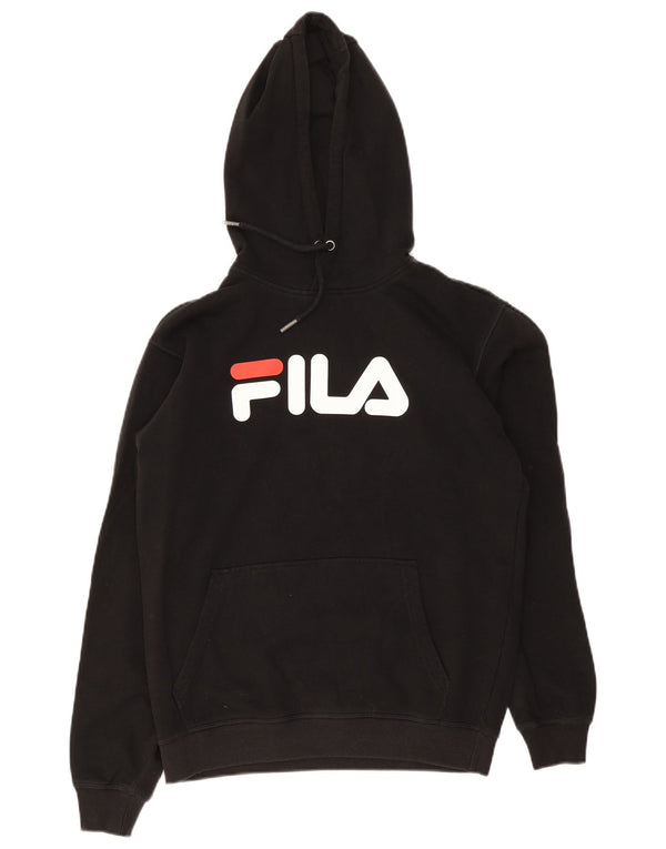 Męski sweter z kapturem Fila, mały, czarny, bawełniany