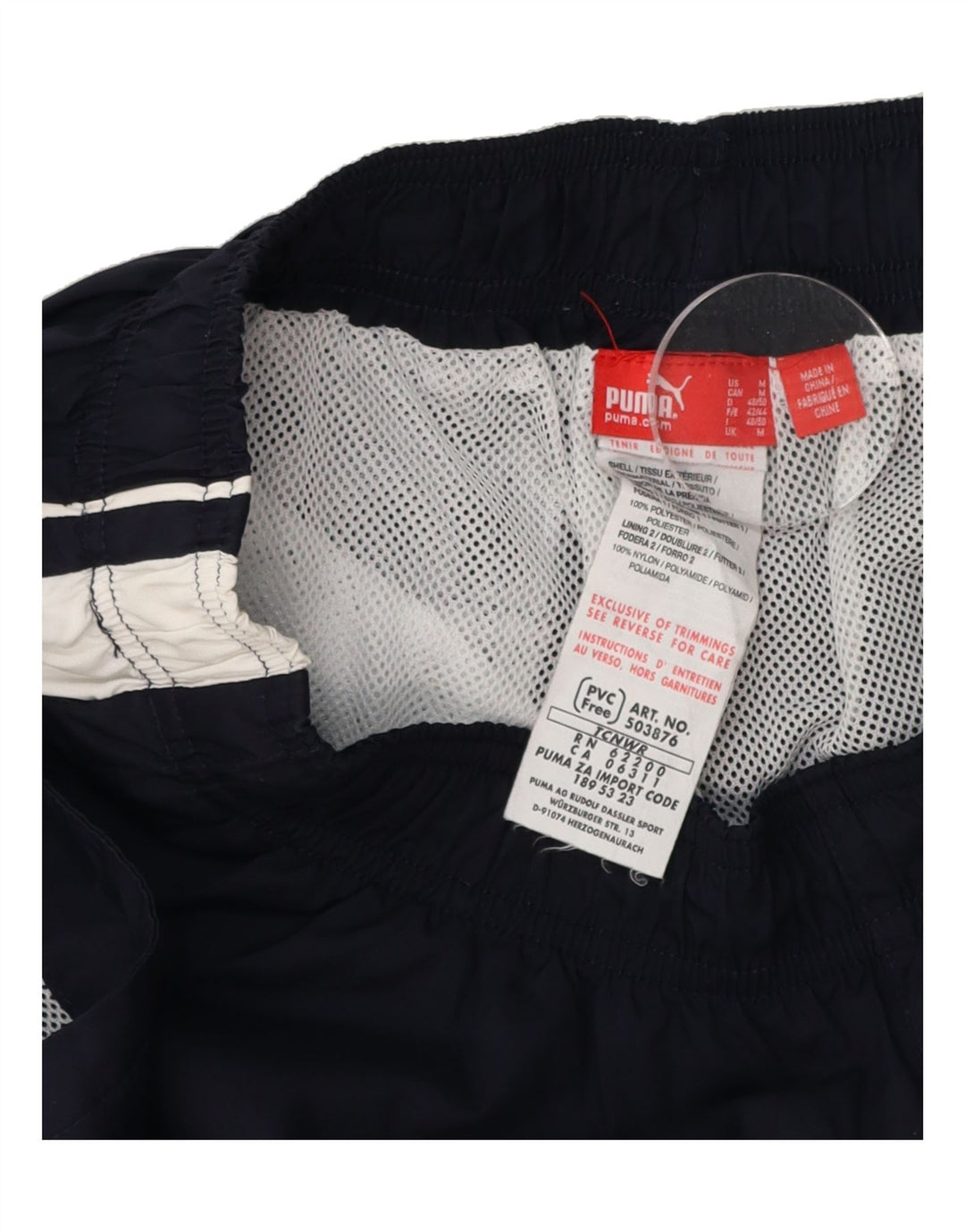 PUMA Mens Tracksuit Trousers Medium  Navy Blue Colourblock Polyester Vintage Puma and Second-Hand Puma from Messina Hembry 