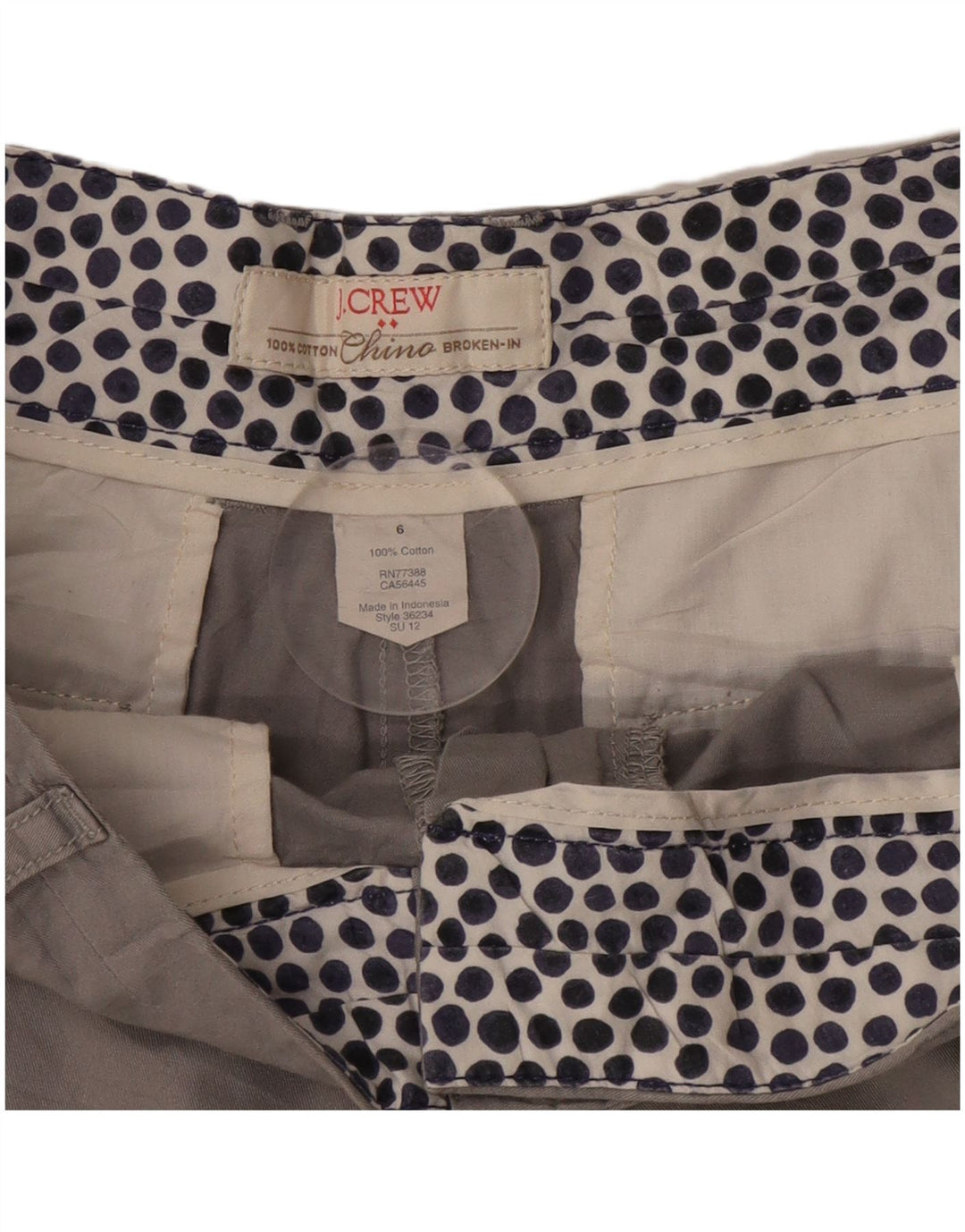 Damskie spodenki Chino Crew US 6 Medium W25, szara bawełna