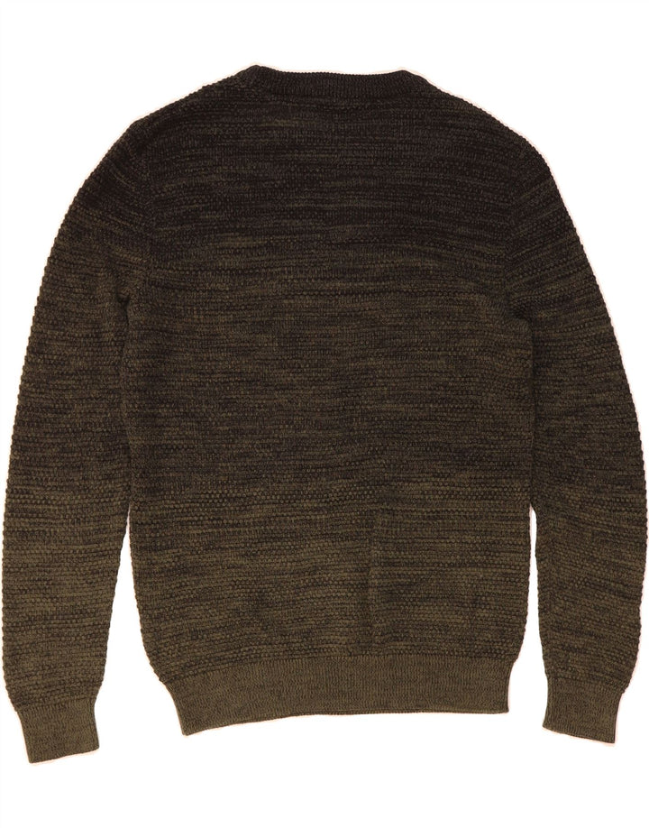 JACK & JONES Mens Crew Neck Jumper Sweater Medium Khaki Cotton Vintage Jack & Jones and Second-Hand Jack & Jones from Messina Hembry 