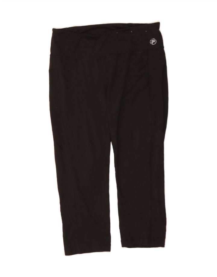 FILA Womens Capri Tracksuit Trousers UK 16 Large  Black Polyester Vintage Fila and Second-Hand Fila from Messina Hembry 