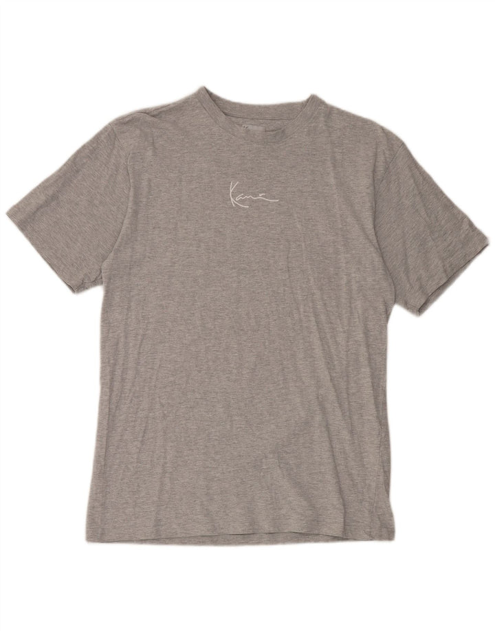 T-shirt męski Karl Kani Top, średnioszary, bawełniany w cętki