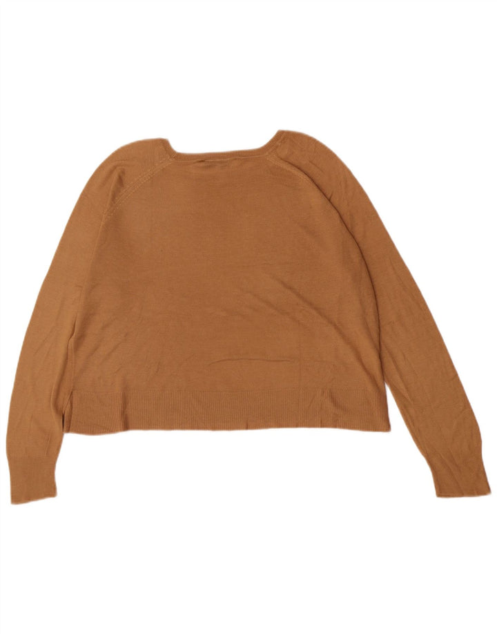 Damski sweter oversize z dekoltem w łódkę Zara UK 10 Small Brown