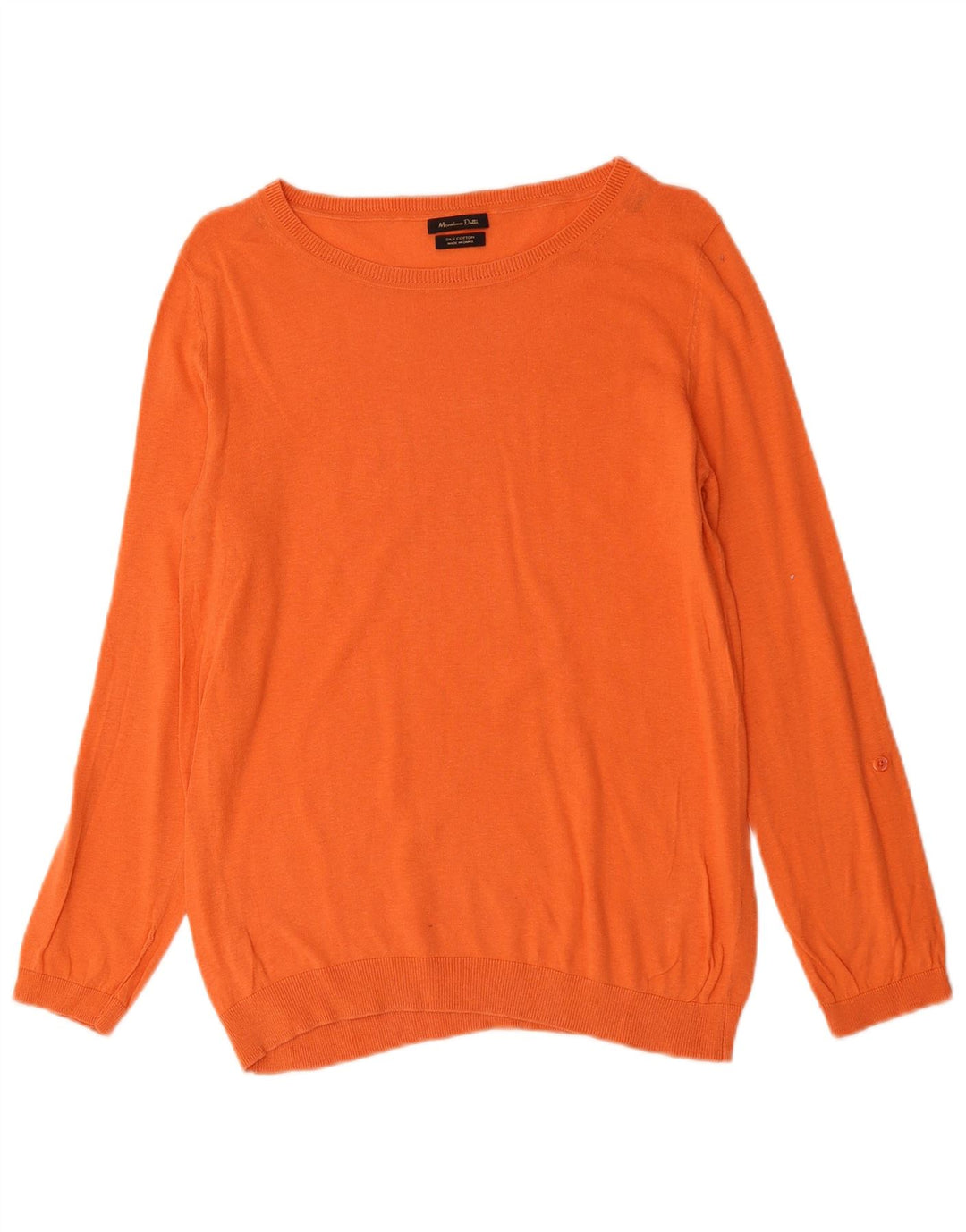 MASSIMO DUTTI Damski sweter z dekoltem w łódkę UK 14 Średni pomarańczowy jedwab