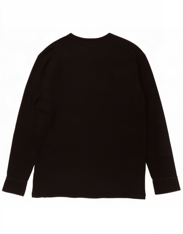 Marks & Spencer Męski sweter z dekoltem w łódkę, duży, czarny, wełniany
