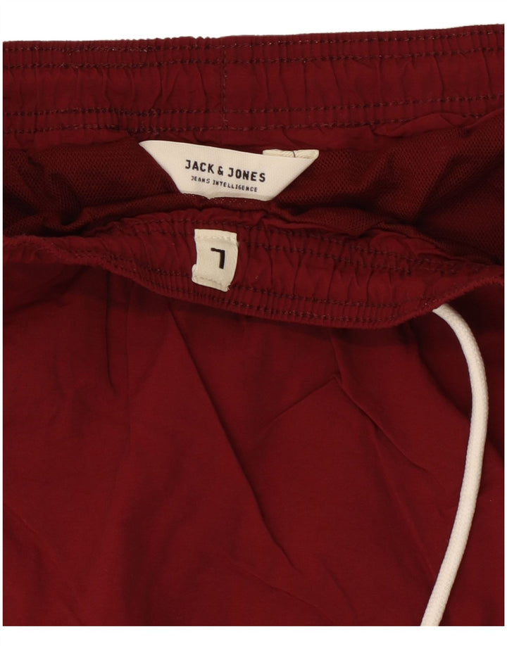 Męskie spodenki kąpielowe Jack & Jones z grafiką, duży, bordowy poliester