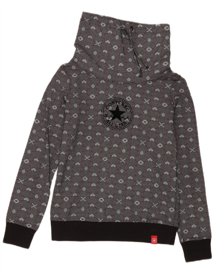 Damska bluza Converse Graphic Jumper UK 12 Średni szary geometryczny
