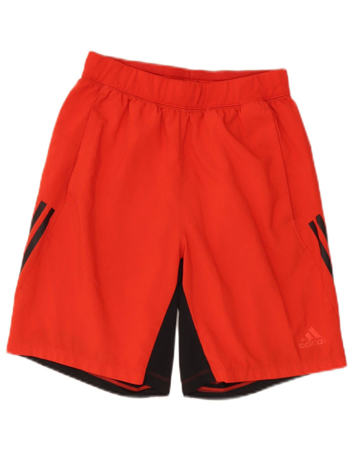 Męskie spodenki sportowe Adidas Climalite, mały, czerwony, kolorowy poliester