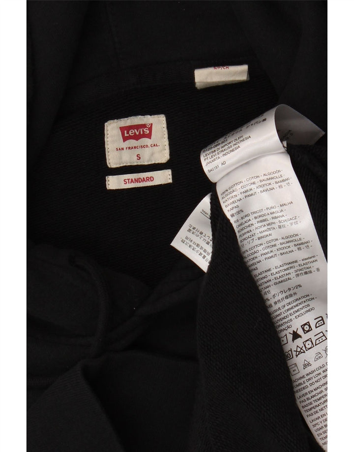 Męski standardowy sweter z kapturem LEVI'S z grafiką, mały, czarny, bawełniany
