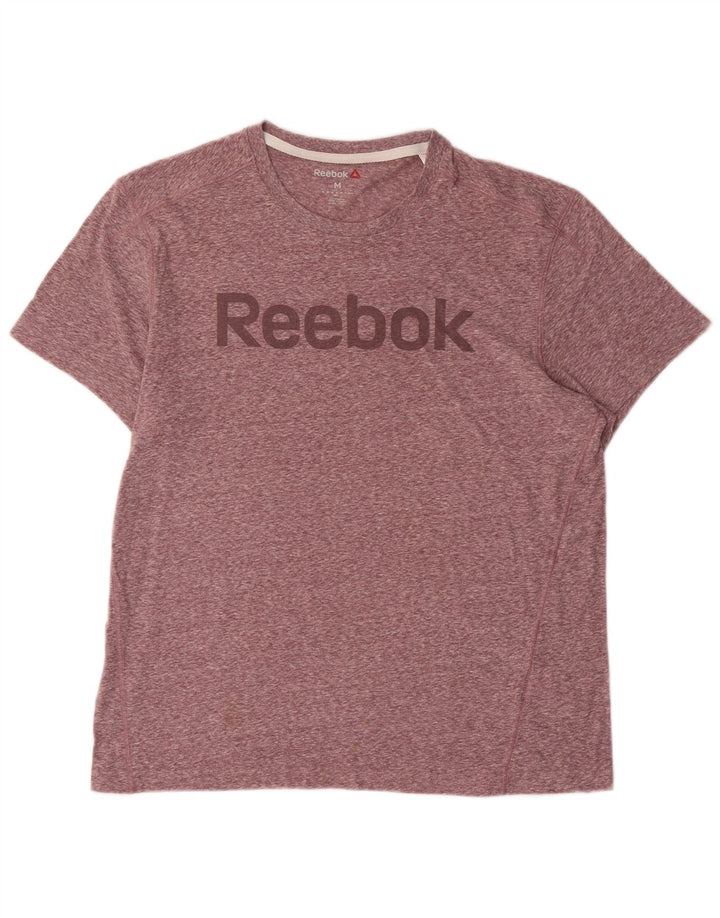 Męska koszulka z grafiką Reebok Top, średnia, różowa, bawełniana nakrapiana