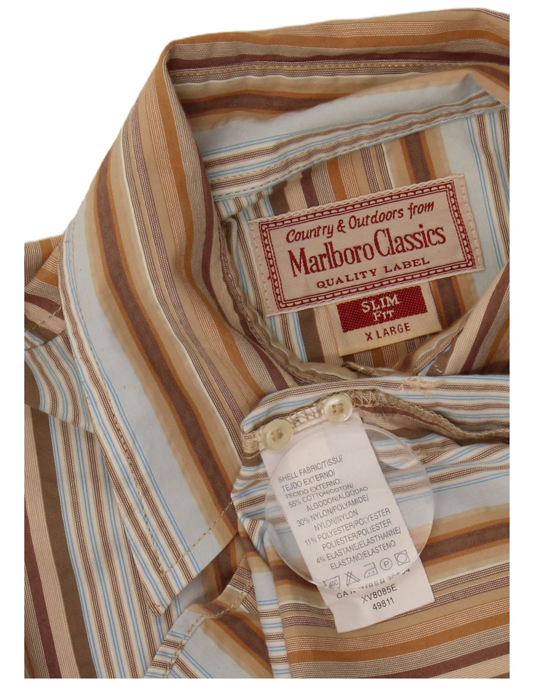 MARLBORO CLASSICS Damska koszula slim fit UK 18 XL w wielokolorowe paski