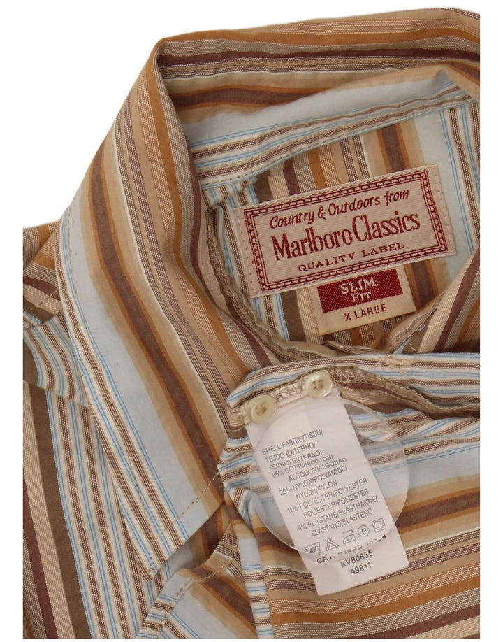 MARLBORO CLASSICS Damska koszula slim fit UK 18 XL w wielokolorowe paski