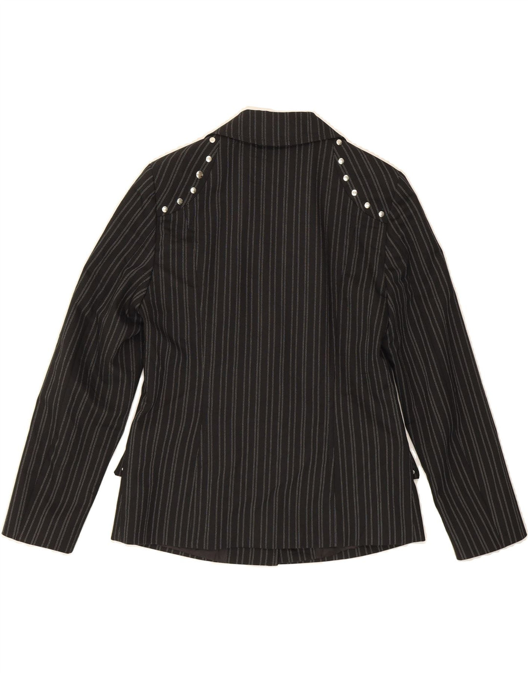 GATTINONI Womens 3 Button Blazer Jacket IT 42 Medium Black Pinstripe Vintage Gattinoni and Second-Hand Gattinoni from Messina Hembry 
