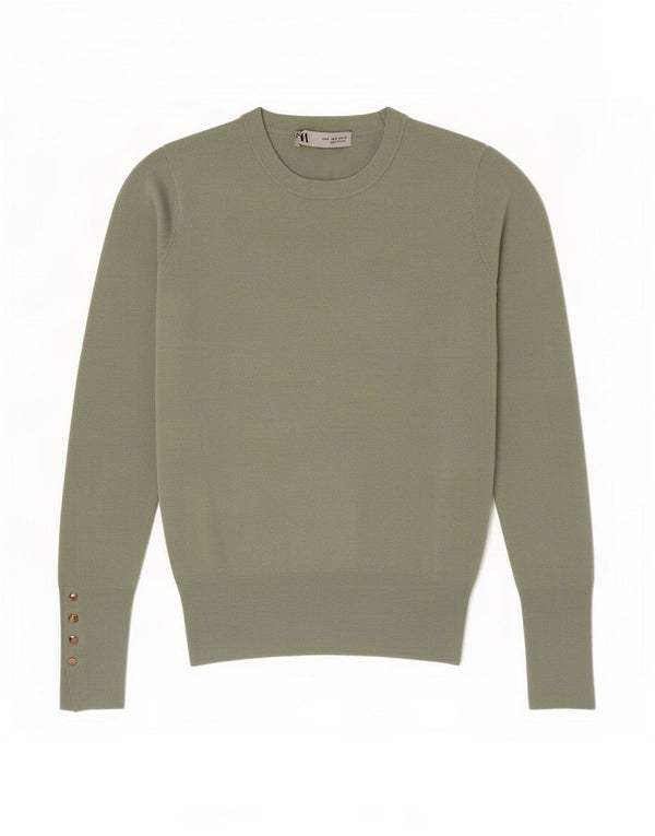 Sweter damski Zara z okrągłym dekoltem UK 8 Small Green Wiskoza