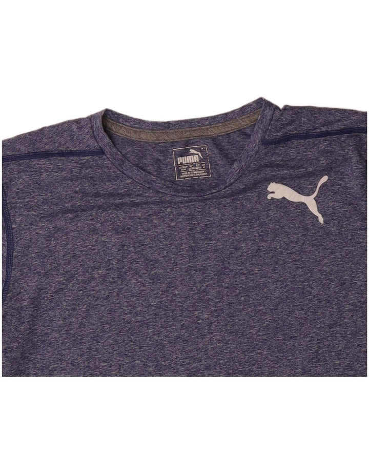 Męski T-shirt PUMA Top, średni, niebieski, nakrapiany
