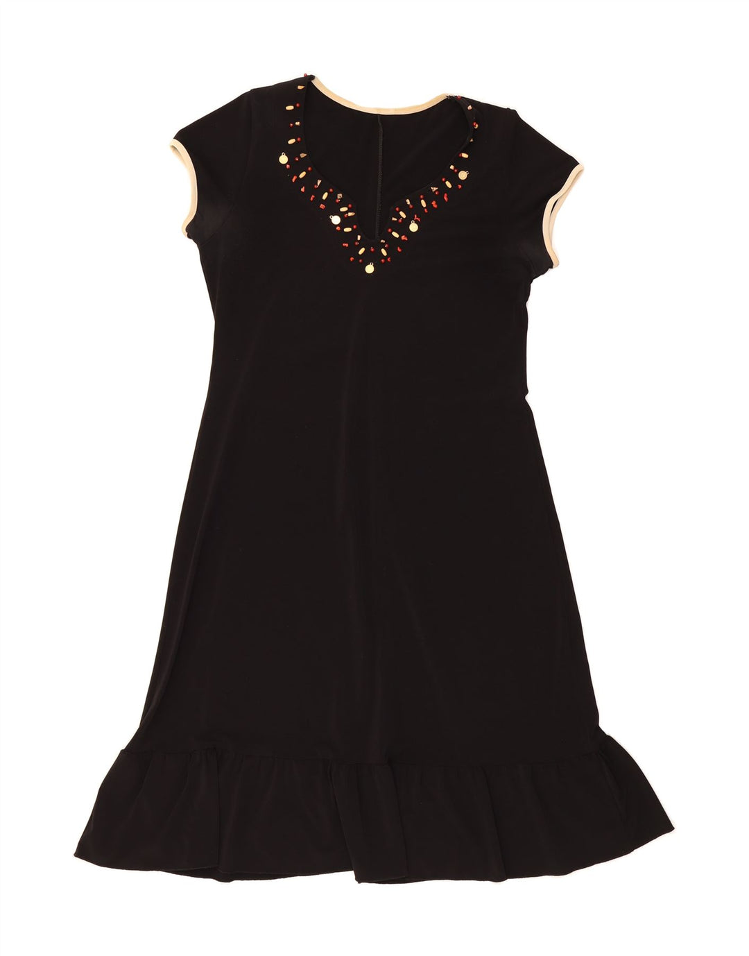 VINTAGE Womens A-Line Dress IT 48 XL Black Acetate Vintage Vintage and Second-Hand Vintage from Messina Hembry 