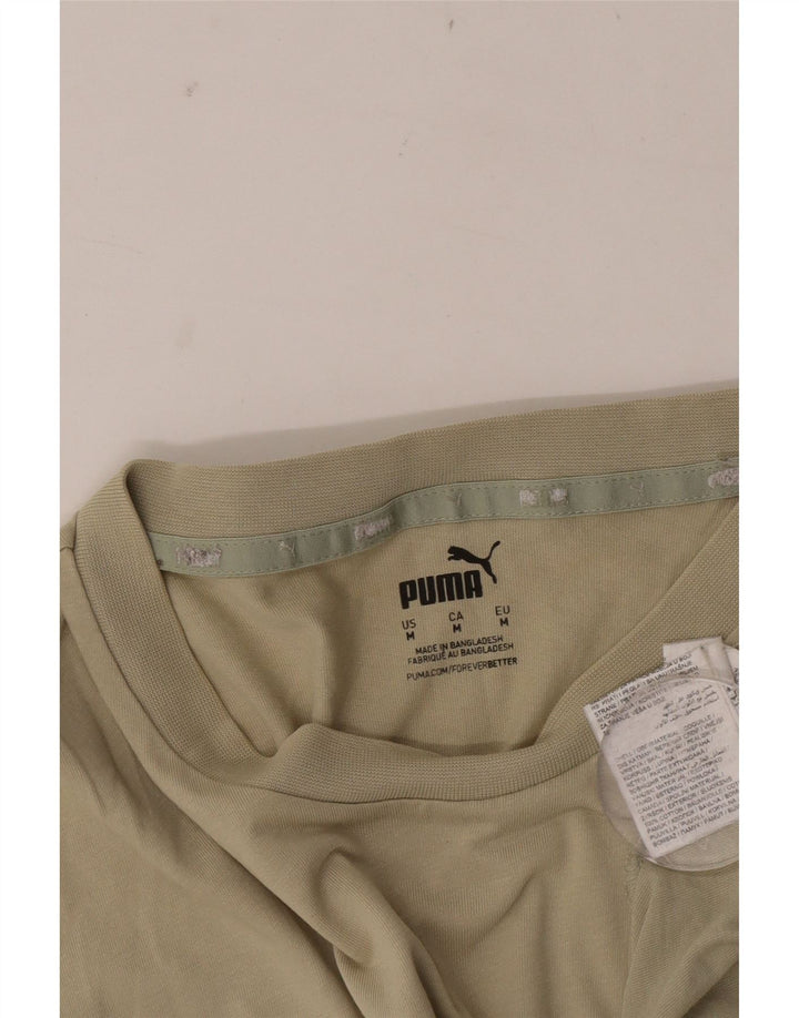 Męska koszulka z grafiką Puma, bawełniana, średnia khaki z blokami kolorów