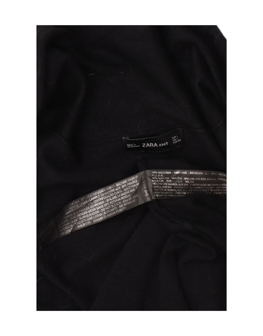 Sweter damski Zara z otwartym kardiganem UK 14, duża, czarna wiskoza