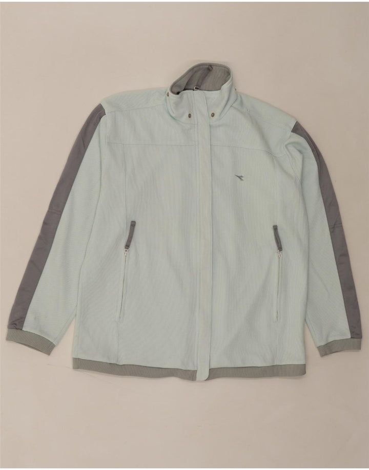 DIADORA Womens Tracksuit Top Jacket UK 12 Medium Blue Colourblock Vintage Diadora and Second-Hand Diadora from Messina Hembry 