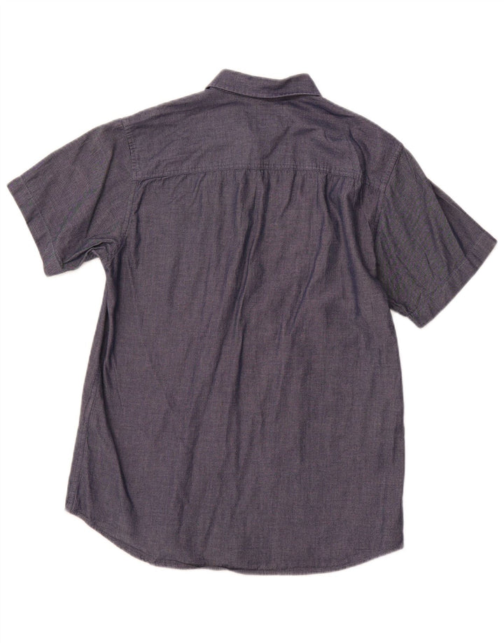 JACK & JONES Męska koszula z krótkim rękawem o kroju slim fit, średnia, granatowa, bawełniana