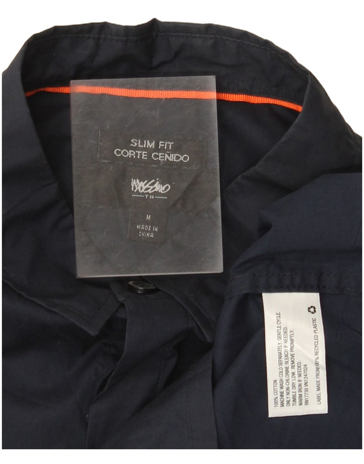 Męska koszula pulowerowa Mossimo z krótkim rękawem, średnia, granatowa, bawełniana