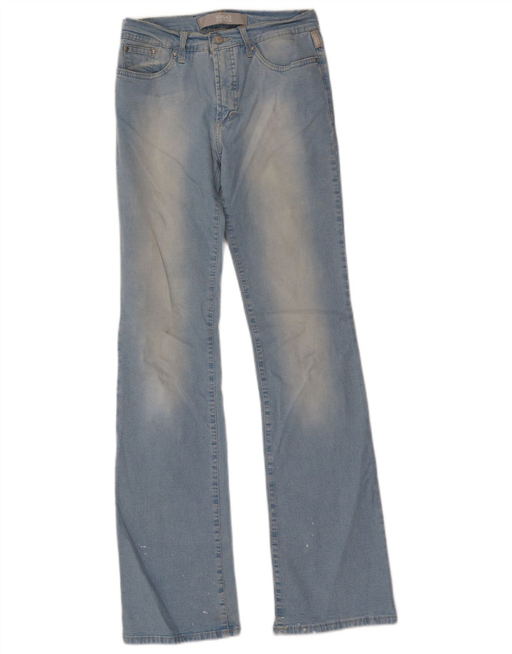 Damskie jeansy rozkloszowane Versace W29 L32 Niebieskie bawełniane