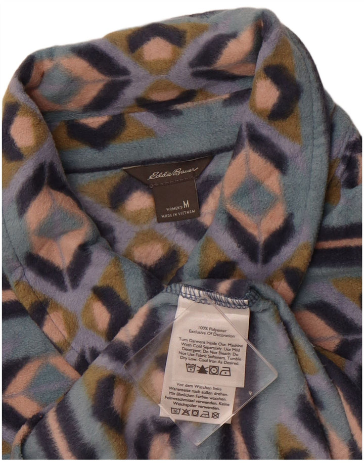 Damska koszula polarowa EDDIE BAUER UK 12, średni niebieski Fair Isle, poliester