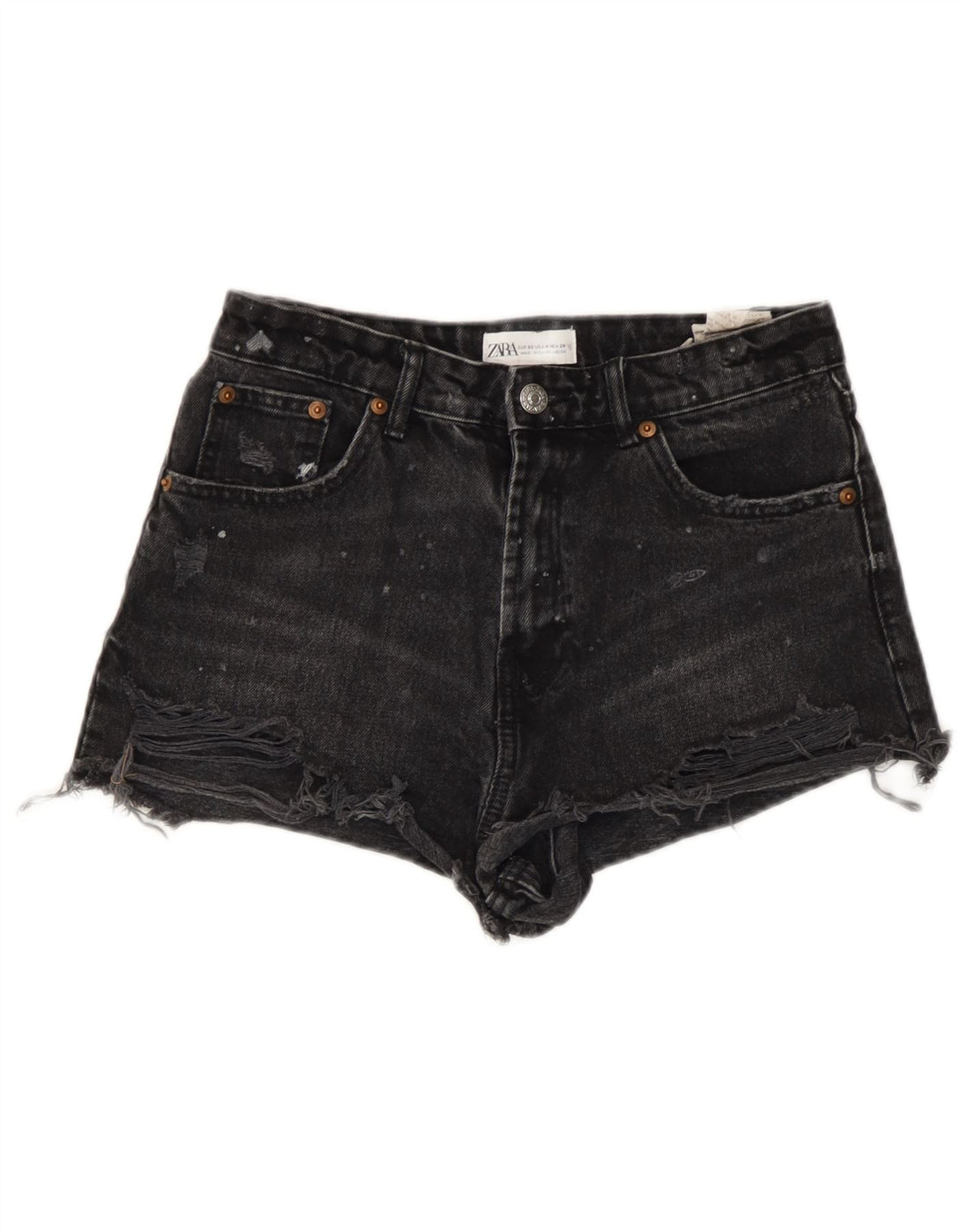 Damskie spodenki jeansowe Zara w trudnej sytuacji EU 36 XS W26 czarne