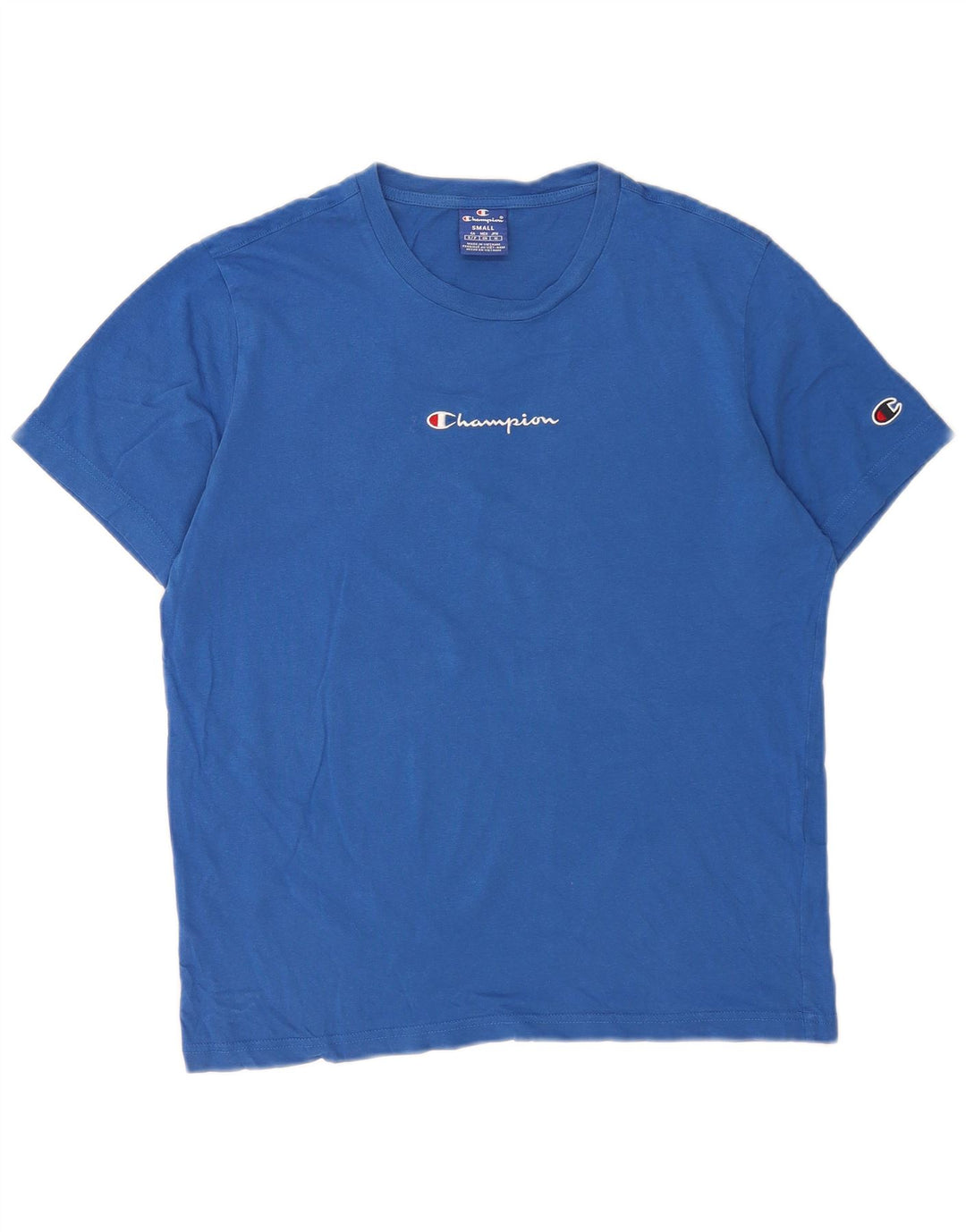 Męski T-shirt Champion z grafiką, mały, niebieski, bawełniany