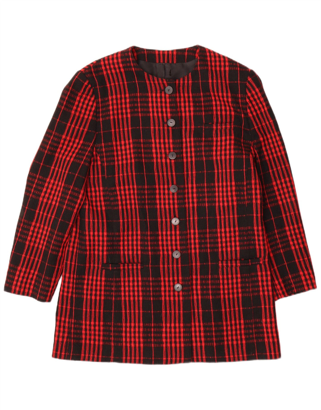 Damska marynarka Gerry Weber zapinana na 7 guzików UK 12, wełniana w średnią czerwoną kratkę