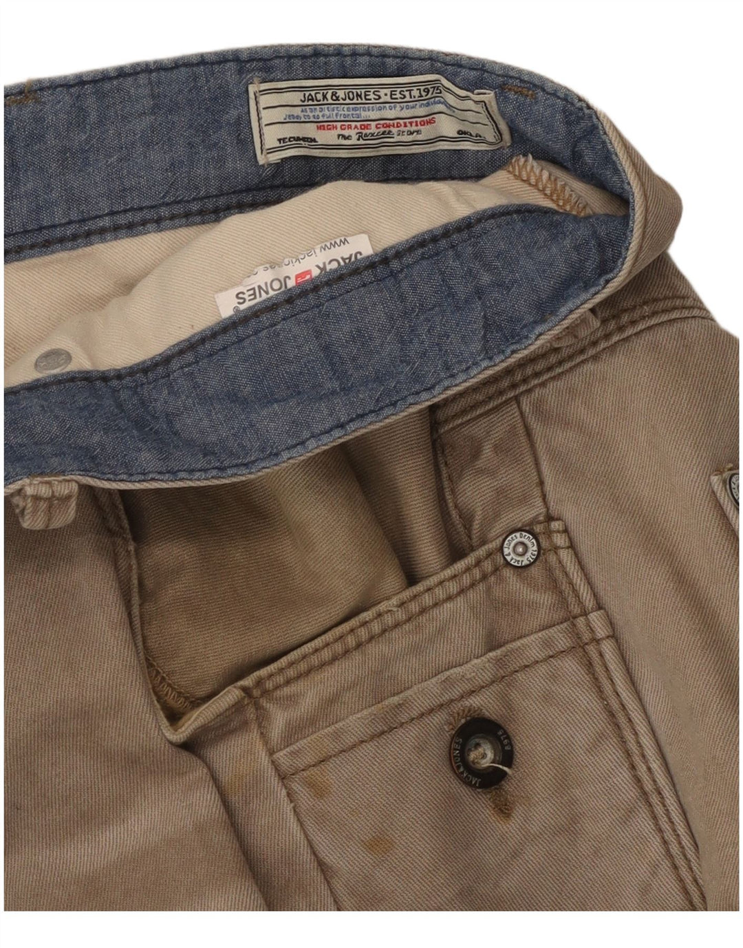 Męskie spodnie cargo Jack & Jones W34 L31 brązowe