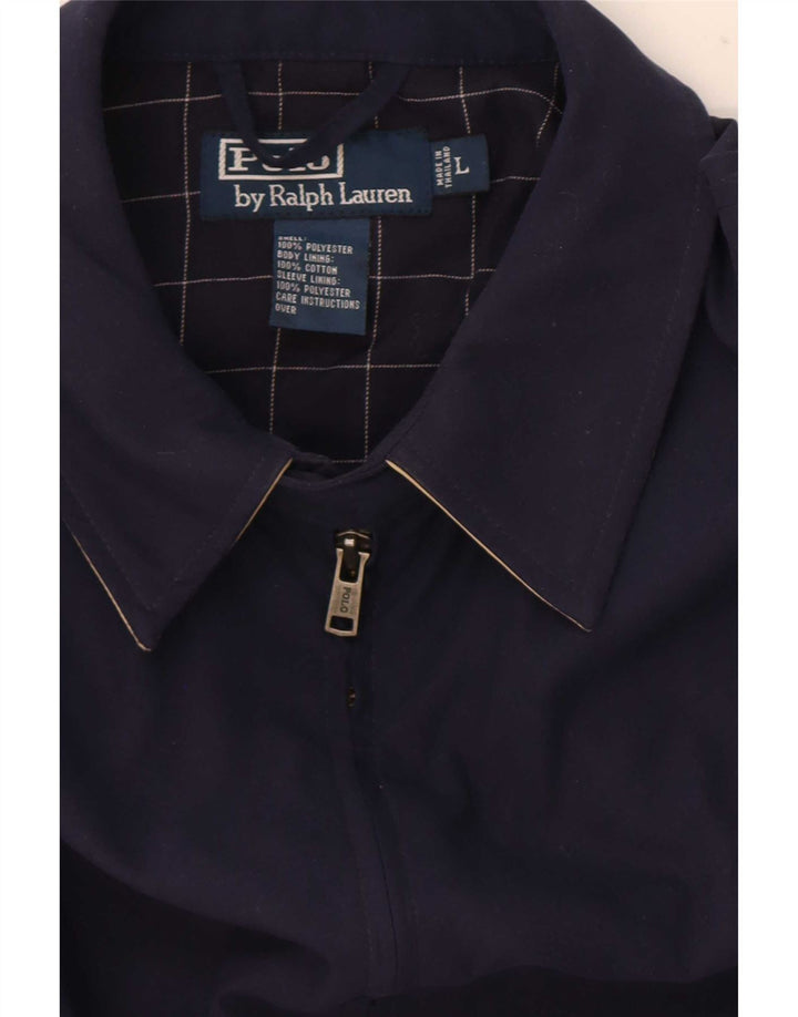 Męska kurtka bomberka Polo Ralph Lauren UK 40, duża granatowa, poliester