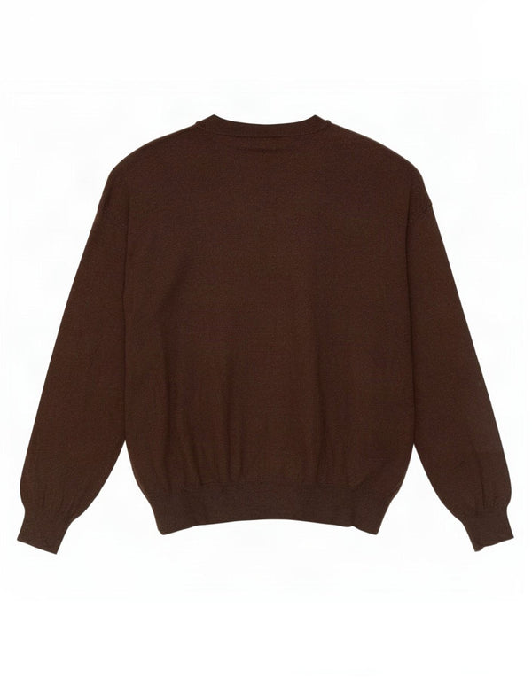 Męski sweter Massimo Dutti z dekoltem w kształcie litery V, XL, brązowy, argyle/diamentowa bawełna