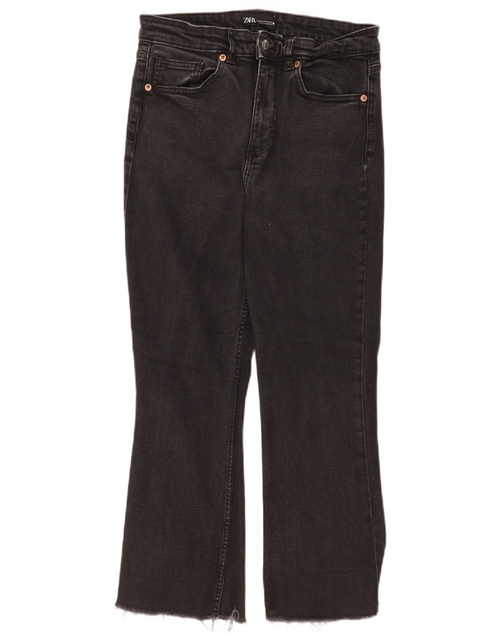 Jeansy damskie Zara Crop Bootcut EU 42 Large W32 L24 Czarne